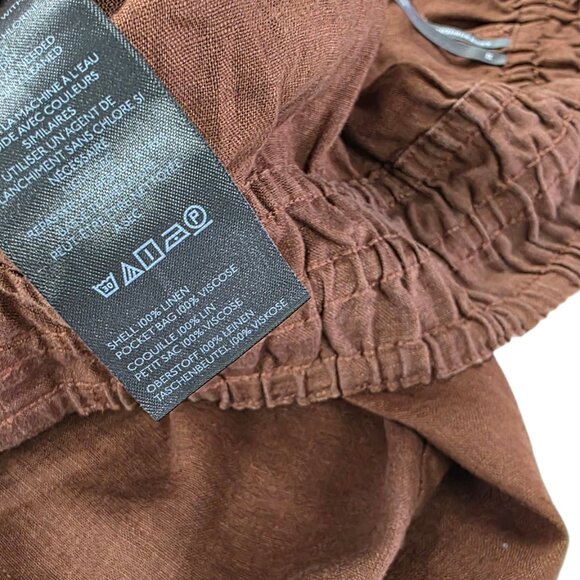 Anthropologie The Somerset High Rise Pull On Linen Shorts, Brown, Size 3X - Picture 7 of 7